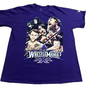 WWE WrestleMania XXX 30 CM Punk Undertaker John Cena Brock Purple Shirt Large